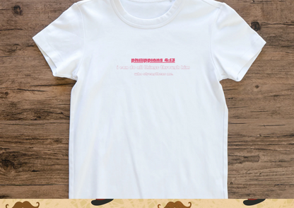 Philippians 4:13 Scripture Graphic T-Shirt – White